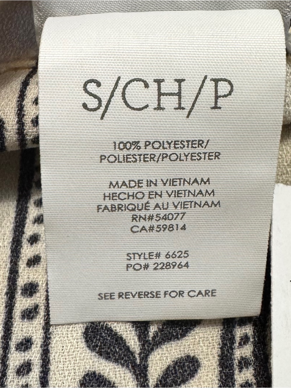 Cabi Marrakesh Top Black Cream Botanical Print Blouse S NWT - Picture 11 of 11